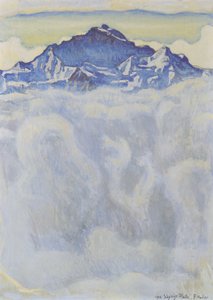 La Jungfrau sobre el mar de niebla de Ferdinand Hodler